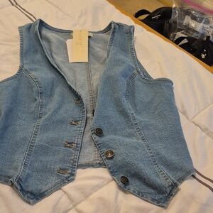 Faded Glory Light Blue Denim Vest